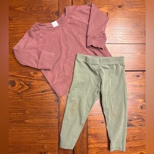 Colored Organics 2pc Organic Cotton Long Sweatshirt & Pant Bundle Set Sz 6-12m
